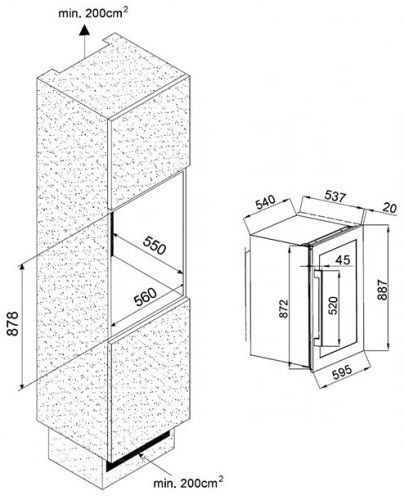 Винный шкаф CLIMADIFF CLI45 купить с доставкой по Москве и Московской области в интернет-магазине АваТехно