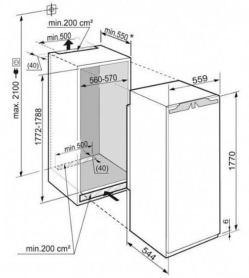 Холодильник LIEBHERR IKB 3520 купить с доставкой по Москве и Московской области в интернет-магазине АваТехно