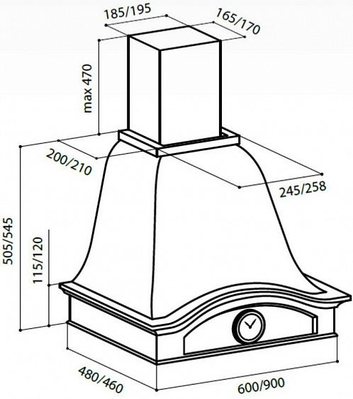 Вытяжка LEX PALERMO 900 IVORY купить с доставкой по Москве и Московской области в интернет-магазине АваТехно