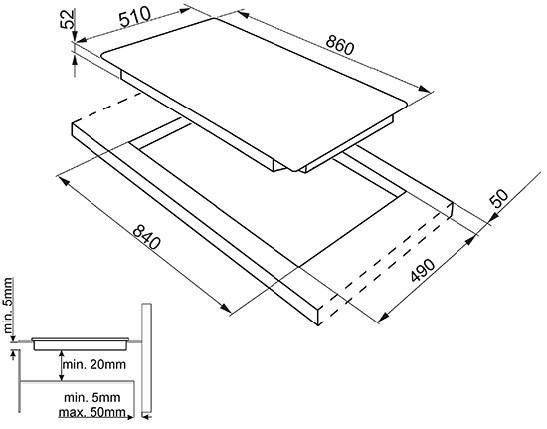 Поверхность SMEG sim592b купить с доставкой по Москве и Московской области в интернет-магазине АваТехно