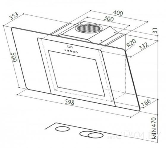 Вытяжка FABER 110.0322.128  CITY EG6 BK/X A60 купить с доставкой по Москве и Московской области в интернет-магазине АваТехно