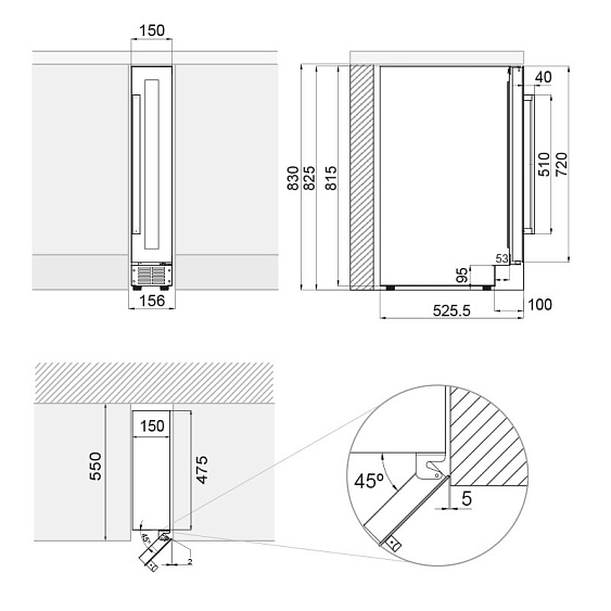 Винный шкаф PANDO PVZB 15-9CRL купить с доставкой по Москве и Московской области в интернет-магазине АваТехно