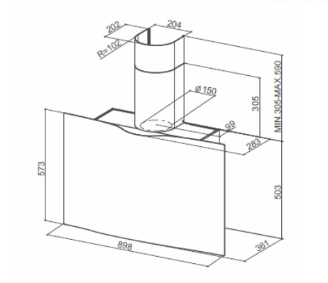 Вытяжка FABER 110.0324.952  VEIL WH CORIAN A90 купить с доставкой по Москве и Московской области в интернет-магазине АваТехно