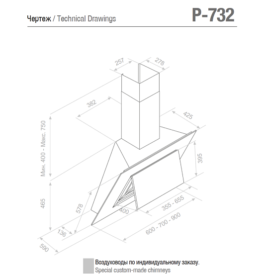 Вытяжка PANDO P-732/90 CR.BLANCO 850 SEC купить с доставкой по Москве и Московской области в интернет-магазине АваТехно