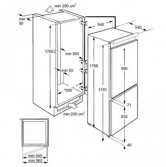 Холодильник LEX RBI 240.21 NF купить с доставкой по Москве и Московской области в интернет-магазине АваТехно