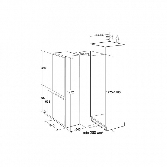 ХОЛОДИЛЬНИК KORTING KSI 17860 CFL купить с доставкой по Москве и Московской области в интернет-магазине АваТехно