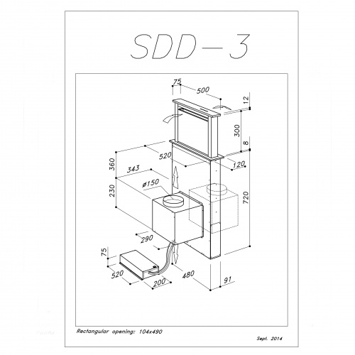 Встраиваемая вытяжка в стол SIRIUS SDD3 TC EM 50 купить с доставкой по Москве и Московской области в интернет-магазине АваТехно