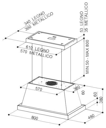 Каминная вытяжка FABER THEA ISOLA EV8 WH MATT A80 SC (321.0517.781) купить с доставкой по Москве и Московской области в интернет-магазине АваТехно