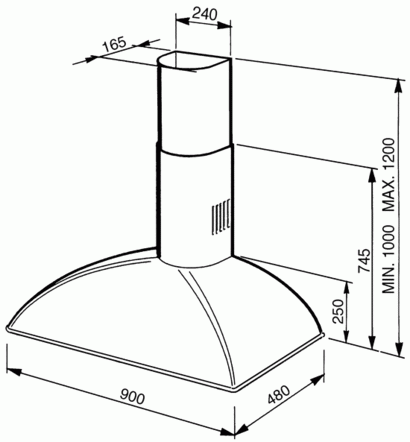 Вытяжка SMEG KSE89A купить с доставкой по Москве и Московской области в интернет-магазине АваТехно