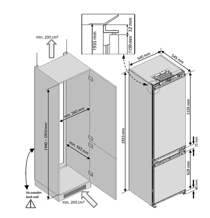 Beko bcna275e2s схема встраивания