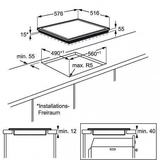 Поверхность AEG  hk563415xb купить с доставкой по Москве и Московской области в интернет-магазине АваТехно