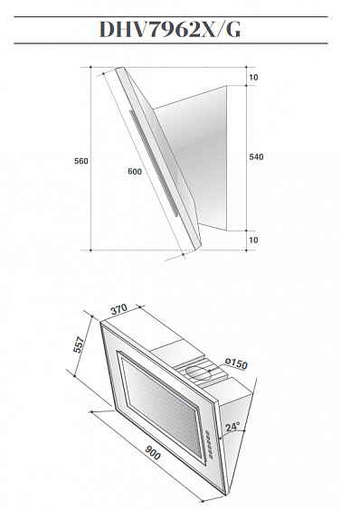 Вытяжка DE DIETRICH DHV7962G купить с доставкой по Москве и Московской области в интернет-магазине АваТехно