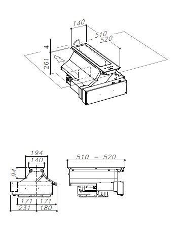 Встраиваемая вытяжка в стол SIRIUS S-DD20 BRUSHLESS TC B купить с доставкой по Москве и Московской области в интернет-магазине АваТехно