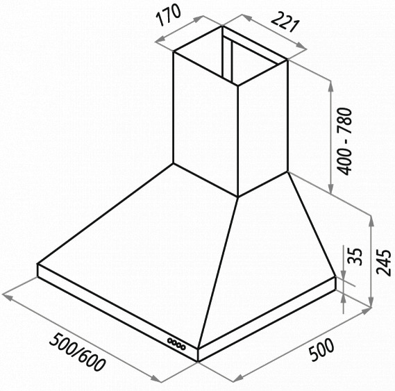Вытяжка MAUNFELD CORSA LIGHT 60 (C) нержавейка купить с доставкой по Москве и Московской области в интернет-магазине АваТехно