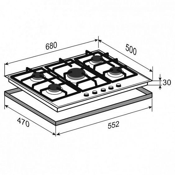 Варочная панель Zigmund & Shtain GN 128.71 A купить с доставкой по Москве и Московской области в интернет-магазине АваТехно