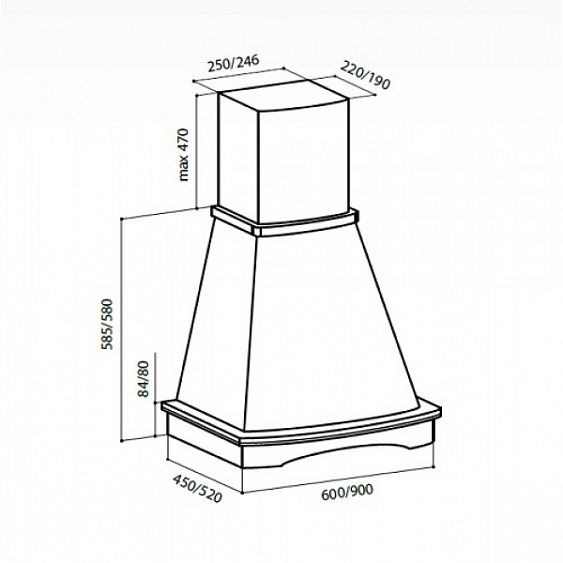 Вытяжка LEX ASTORIA 600 IVORY купить с доставкой по Москве и Московской области в интернет-магазине АваТехно