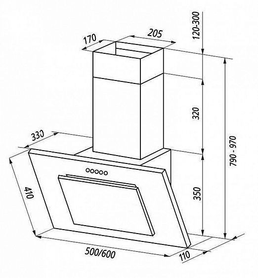 Вытяжка MONSHER TEXNO 60 B купить с доставкой по Москве и Московской области в интернет-магазине АваТехно