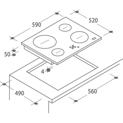 Стеклокерамическая панель CANDY CH 64 XB купить с доставкой по Москве и Московской области в интернет-магазине АваТехно