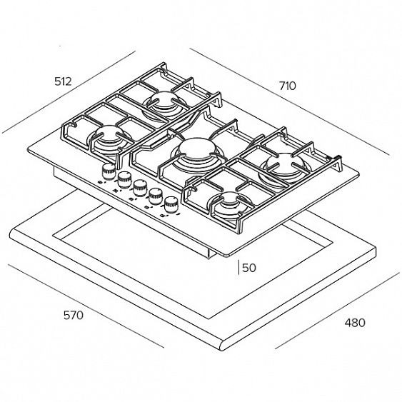 Поверхность TEKA cgw lux 70 5g ai al tr купить с доставкой по Москве и Московской области в интернет-магазине АваТехно