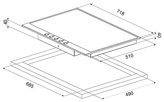 Поверхность SMEG p775ao купить с доставкой по Москве и Московской области в интернет-магазине АваТехно