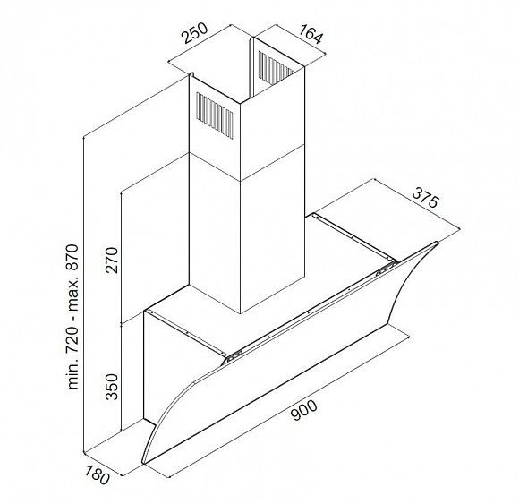 Вытяжка MAUNFELD BLAST 90 черное стекло купить с доставкой по Москве и Московской области в интернет-магазине АваТехно