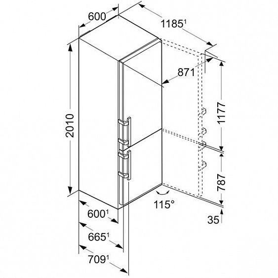 Холодильник LIEBHERR CBNef 4815-20 001 купить с доставкой по Москве и Московской области в интернет-магазине АваТехно