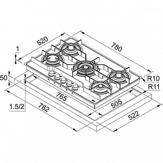 Варочная поверхность Franke FHFS 785 4G TC CH C бежевый купить с доставкой по Москве и Московской области в интернет-магазине АваТехно