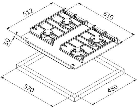 Поверхность TEKA CGW LUX 60 TC 4G AI AL CI (40217007) купить с доставкой по Москве и Московской области в интернет-магазине АваТехно