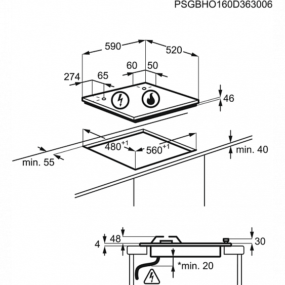ПОВЕРХНОСТЬ ELECTROLUX GPE 363 RBV купить с доставкой по Москве и Московской области в интернет-магазине АваТехно
