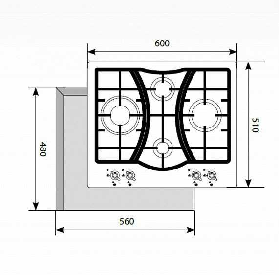 Поверхность LEX GVE 643C IV Поверхность LEX GVE 643C IV купить с доставкой по Москве и Московской области в интернет-магазине АваТехно