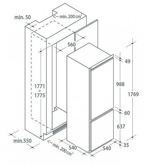 Холодильник CANDY CKBC 3160 E купить с доставкой по Москве и Московской области в интернет-магазине АваТехно