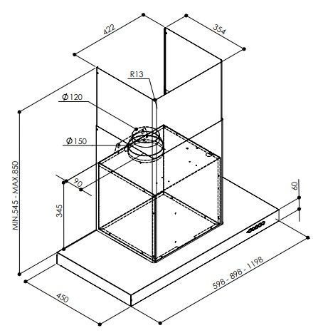 Вытяжка Faber Luft X A60 нержавеющая сталь купить с доставкой по Москве и Московской области в интернет-магазине АваТехно