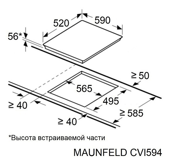 Встраиваемая индукционная варочная панель Maunfeld CVI594WH купить в Москве цена в интернет-магазине АваТехно