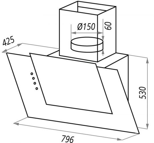 Вытяжка MAUNFELD ENVER 80 чёрное стекло купить с доставкой по Москве и Московской области в интернет-магазине АваТехно
