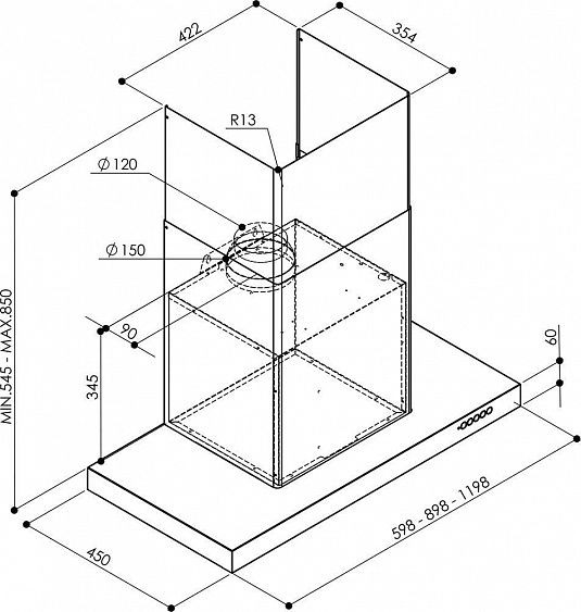 Вытяжка Faber Luft X A120 нержавеющая сталь купить с доставкой по Москве и Московской области в интернет-магазине АваТехно