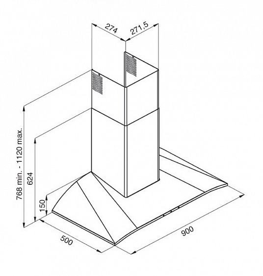 Вытяжка купольная DE DIETRICH DHD 556 BE 1 купить с доставкой по Москве и Московской области в интернет-магазине АваТехно