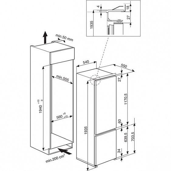 Встраиваемый холодильник WHIRLPOOL art 963 nf a+ купить с доставкой по Москве и Московской области в интернет-магазине АваТехно