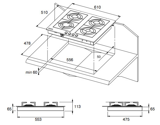 Поверхность KUPPERSBERG fq 6 zg w купить с доставкой по Москве и Московской области в интернет-магазине АваТехно