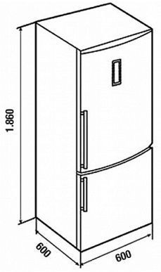 Холодильно-морозильный шкаф KUPPERSBUSCH KE 3800-1-2 T сталь, боковые части окрашены купить с доставкой по Москве и Московской области в интернет-магазине АваТехно