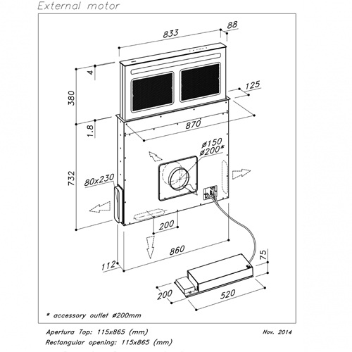 Встраиваемая вытяжка в стол SIRIUS SDD12TC EM SMOOTH B купить с доставкой по Москве и Московской области в интернет-магазине АваТехно