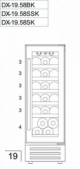 Винный шкаф DUNAVOX  exclusive dx-19.58bk купить с доставкой по Москве и Московской области в интернет-магазине АваТехно