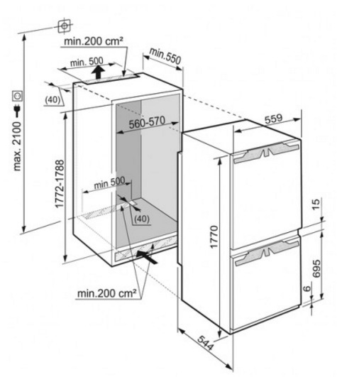 Холодильник LIEBHERR icbn 3366-20 001 купить с доставкой по Москве и Московской области в интернет-магазине АваТехно