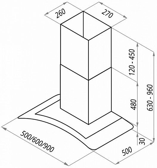 Вытяжка MAUNFELD ANCONA PLUS 50 (C) чёрный/тёмное стекло купить с доставкой по Москве и Московской области в интернет-магазине АваТехно