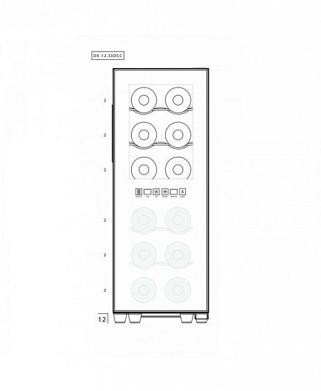 Винный шкаф DUNAVOX  thermo dx-12.33dsc купить с доставкой по Москве и Московской области в интернет-магазине АваТехно