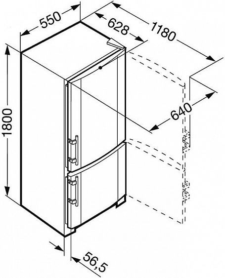 Холодильник LIEBHERR cnsl 3033-20 001 купить с доставкой по Москве и Московской области в интернет-магазине АваТехно