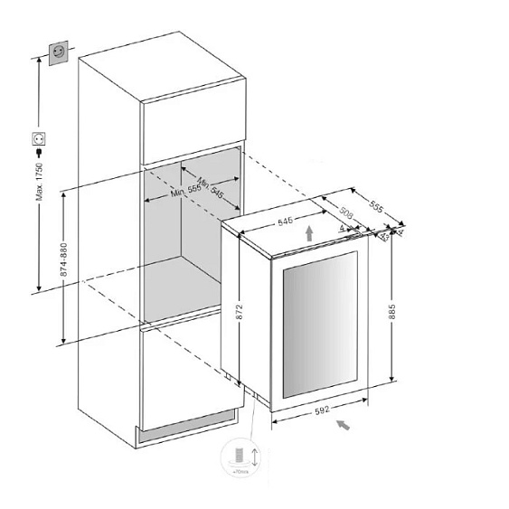 Винный холодильник PANDO PVMAV 88-49XR купить с доставкой по Москве и Московской области в интернет-магазине АваТехно