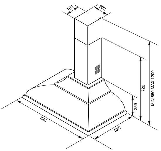 Вытяжка SMEG KC19RAE купить с доставкой по Москве и Московской области в интернет-магазине АваТехно