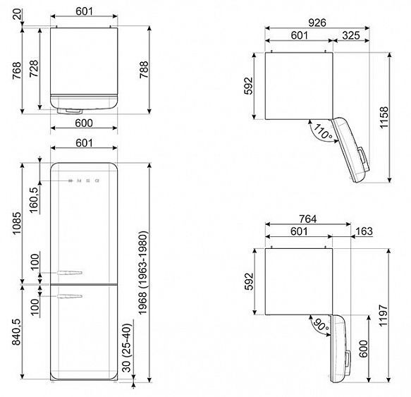 Холодильник SMEG FAB32LLI3 купить с доставкой по Москве и Московской области в интернет-магазине АваТехно