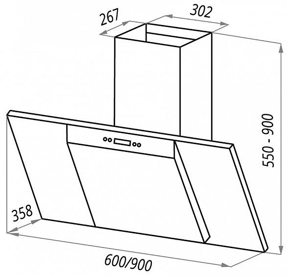 Вытяжка MAUNFELD GLORIA 90 чёрный/чёрное стекло купить с доставкой по Москве и Московской области в интернет-магазине АваТехно
