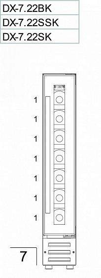 Винный шкаф DUNAVOX  exclusive dx-7.22bk купить с доставкой по Москве и Московской области в интернет-магазине АваТехно